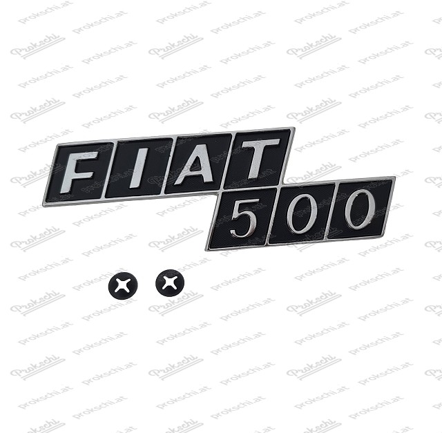 Rear emblem / lettering Fiat 500 F/R (metal)