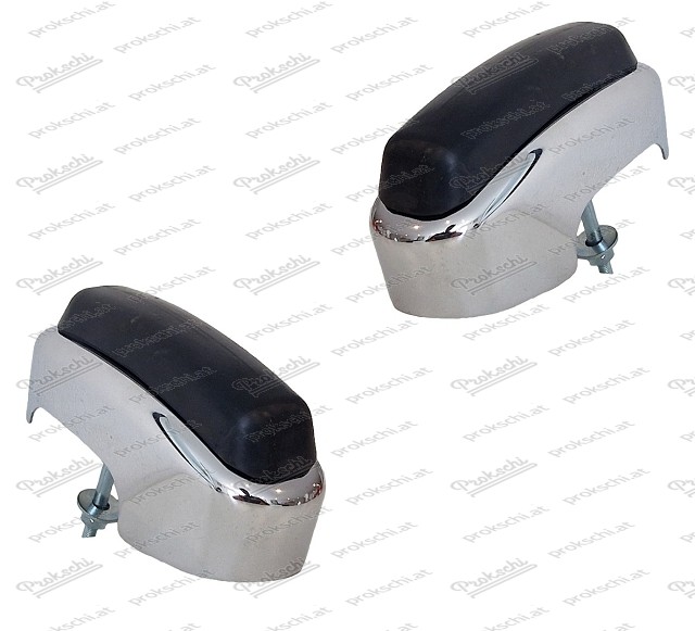 Bumper horn (pair) chrome-plated for front or rear