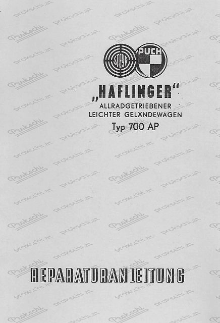 Repair Instructions Haflinger 700 AP (GERMAN)