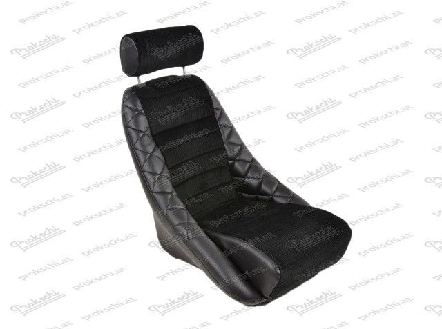 Classic full bucket seat made of imitation leather with headrest