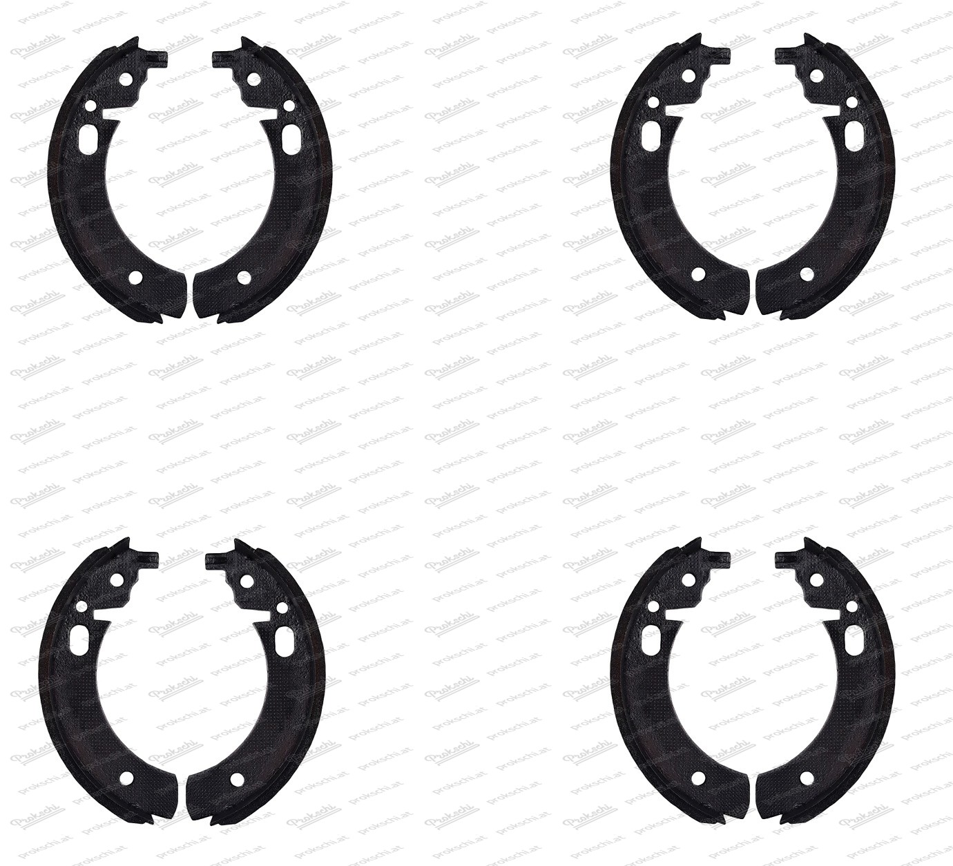 Brake shoe set in exchange for Puch 500 / 650 / 700 - standard - 4 mm pad thickness
