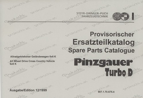 Steyr Puch Pinzgauer turbodiesel, 6 x 6, spare parts catalogue