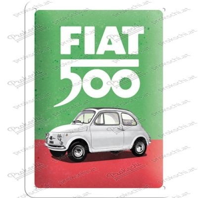 Fiat 500 - Italian Colors - metal plate