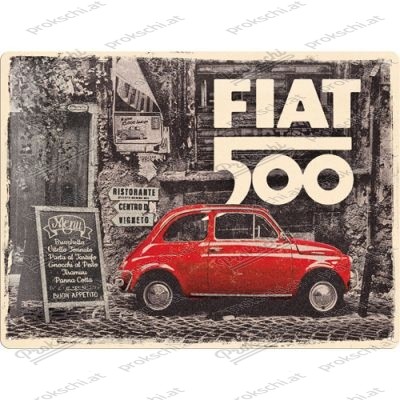Fiat 500 Vintage - metal plate