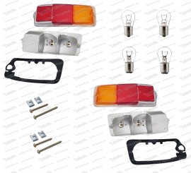 Set of rear lights including bulbs and screws Fiat 500 F/L/R and Puch 500 from 1966