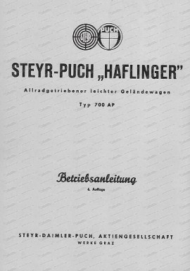 Haflinger 700AP manual, 2/1962 (German)