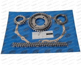Timing chain wheel set with shaft sealing ring and seal (anti vibra), Fiat 500/126