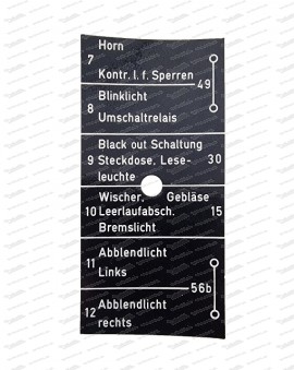 Sticker in the fuse box - 7/12 - Pinzgauer - German language