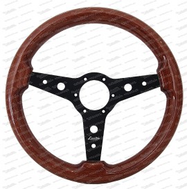 Wooden steering wheel "Montreal", black spoke, 34cm