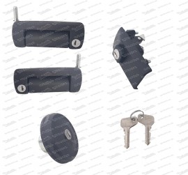 Door locks, bonnet lock and fuel filler cap - set Fiat 126 - One key locks everything!