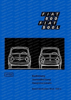 Operating instructions Fiat 500 / 500 L, edition 1969 (German)