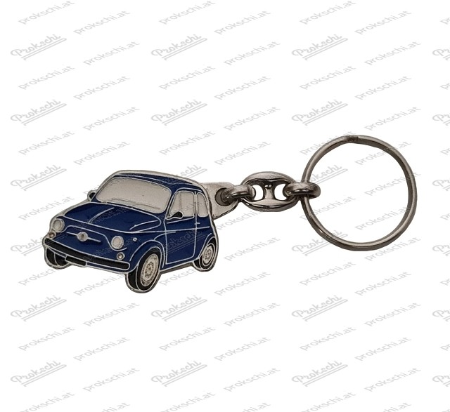 Schlüsselanhänger Fiat 500 blau