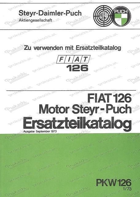 Fiat 126 Motor Steyr Puch - Ersatzteilkatalog