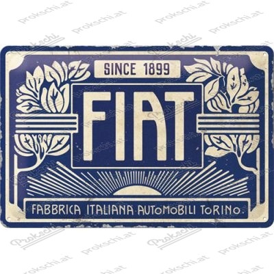 Fiat 500 since 1899 - Vintage Logo - Metallschild