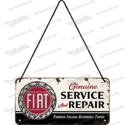 Fiat Service & Repair- Hängeschild aus Metall