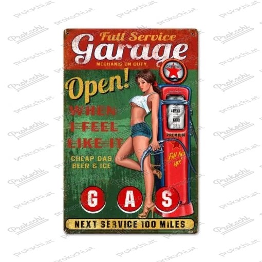 Full Service Garage – Metallschild