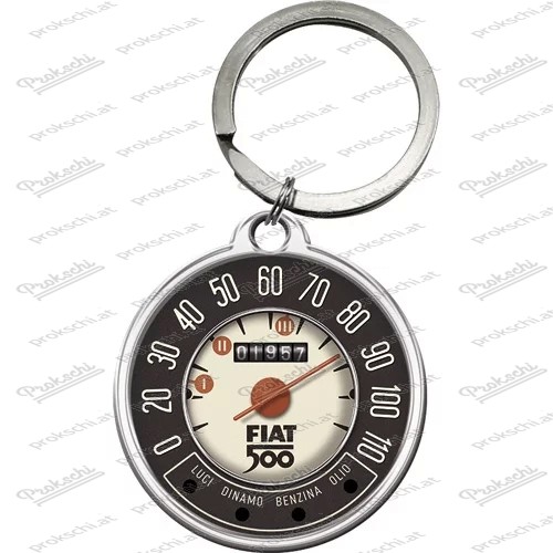 Fiat 500 – Tachometer – Schlüsselanhänger rund