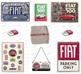 Geschenkset Fiat Blechschilder