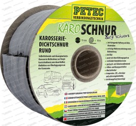 Karo-Schnur - Butyl, rund, schwarz - Ø 10 mm x 10 m Rolle