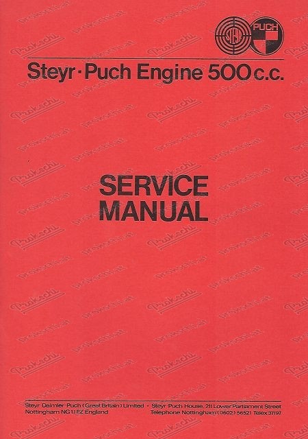 Service Manual Steyr Puch 500 c.c. (Englisch)