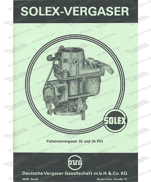 Descrizione del carburatore e del disegno del carburatore del downdraft PCI Solex 32 e 34 (tedesco)