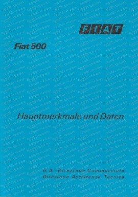 Caratteristiche principali FIAT 500, tecn. Dati - tedesco