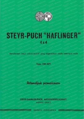 Puch Haflinger 4 x 4 Manuale del proprietario - Indonesia