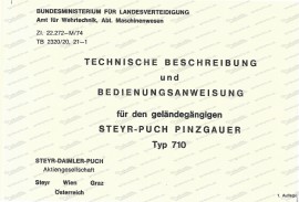 Puch Pinzgauer 710, forze armate austriache, brevi istruzioni per l'uso (tedesco)