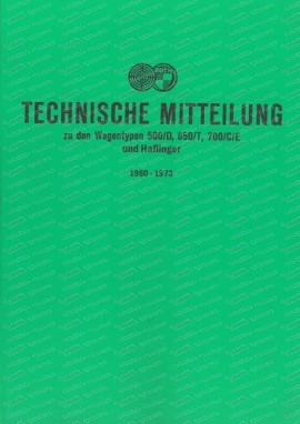 Messaggi del servizio clienti Steyr Puch 1960-1973 auto e Haflinger (Tedesco) 