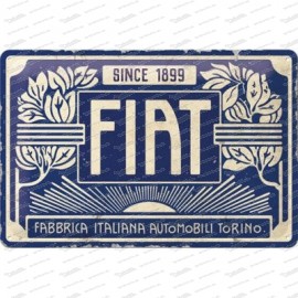 Fiat 500 dal 1899 - logo vintage - insegna in metallica