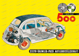 Steyr Puch 500 poster "tagliato", 70x50cm