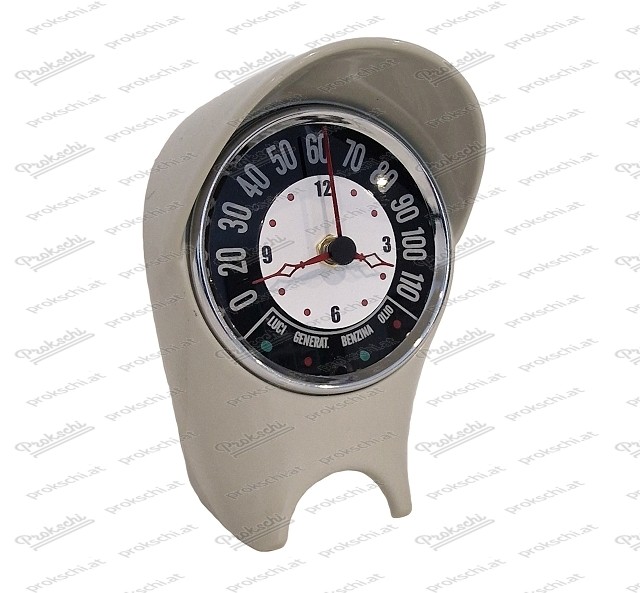 Horloge de table "Fiat 500 compteur de vitesse", grise