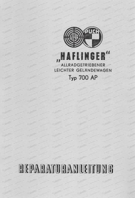 Instructions de remise en état Haflinger 700 AP (allemand)