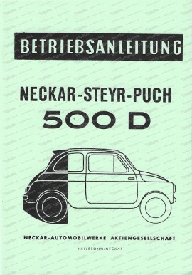 NSU Neckar Steyr Puch 500 D, mode d'emploi (allemand)