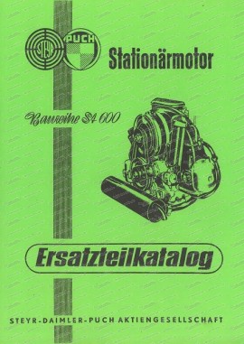 Catalogue de pièces pour moteur stationnaire Steyr Puch ST 600 (allemand)