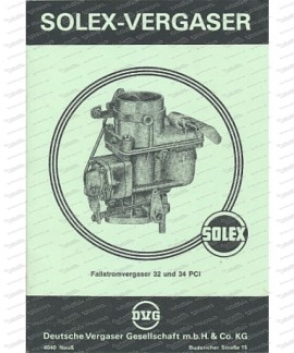Description et dessins en coupe du carburateur à aspiration descendante Solex 32 et 34 PCI (allemand)