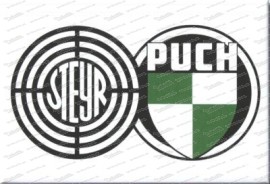 Steyr Puch double logo - aimant pour réfrigérateur