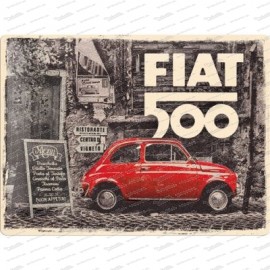 Fiat 500 Vintage - plaque métallique