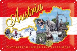 Austria immer eine Reise wert! – Bouclier en métal